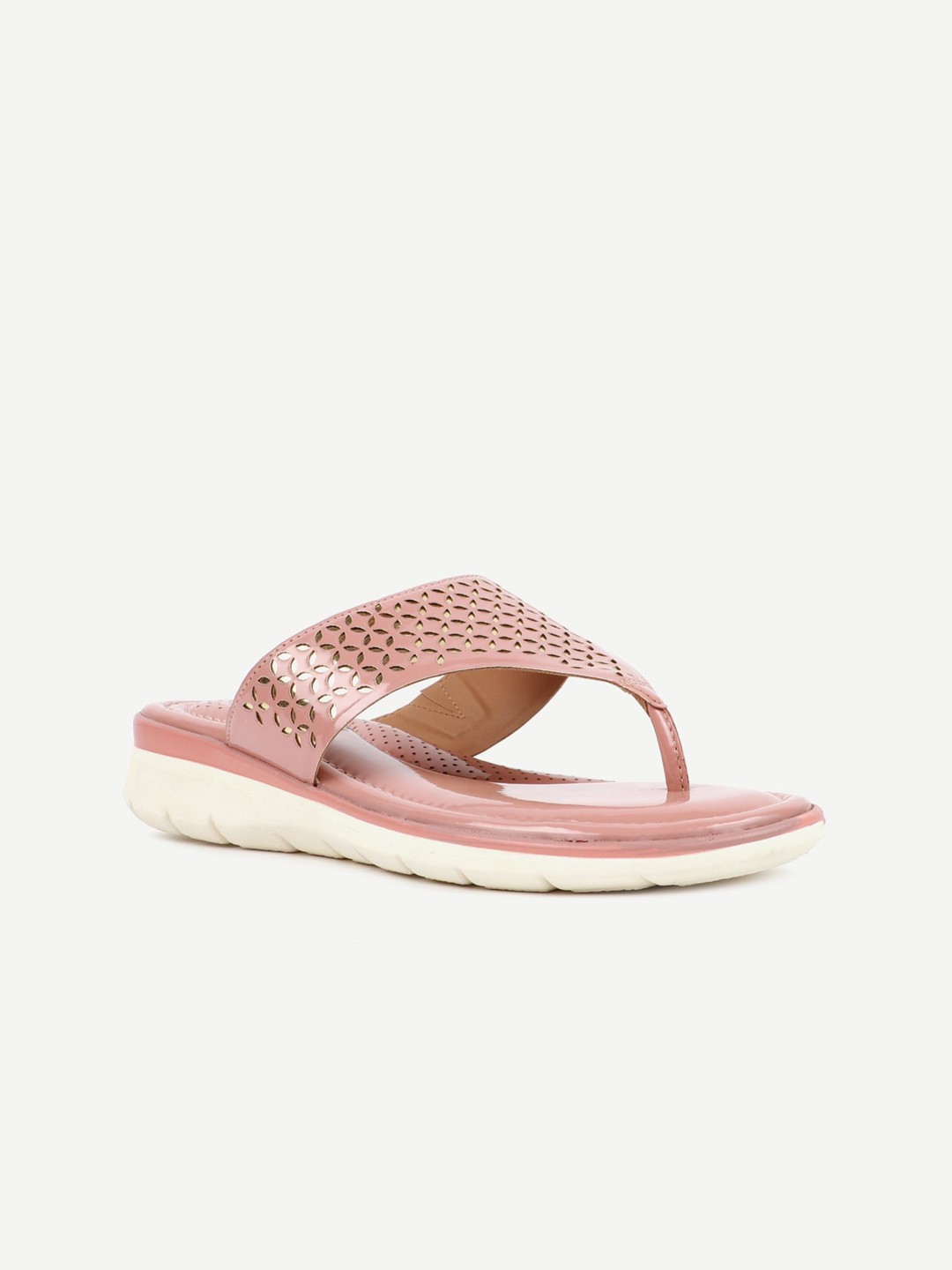 

Carlton London Women Pink Open Toe Flats with Laser Cuts