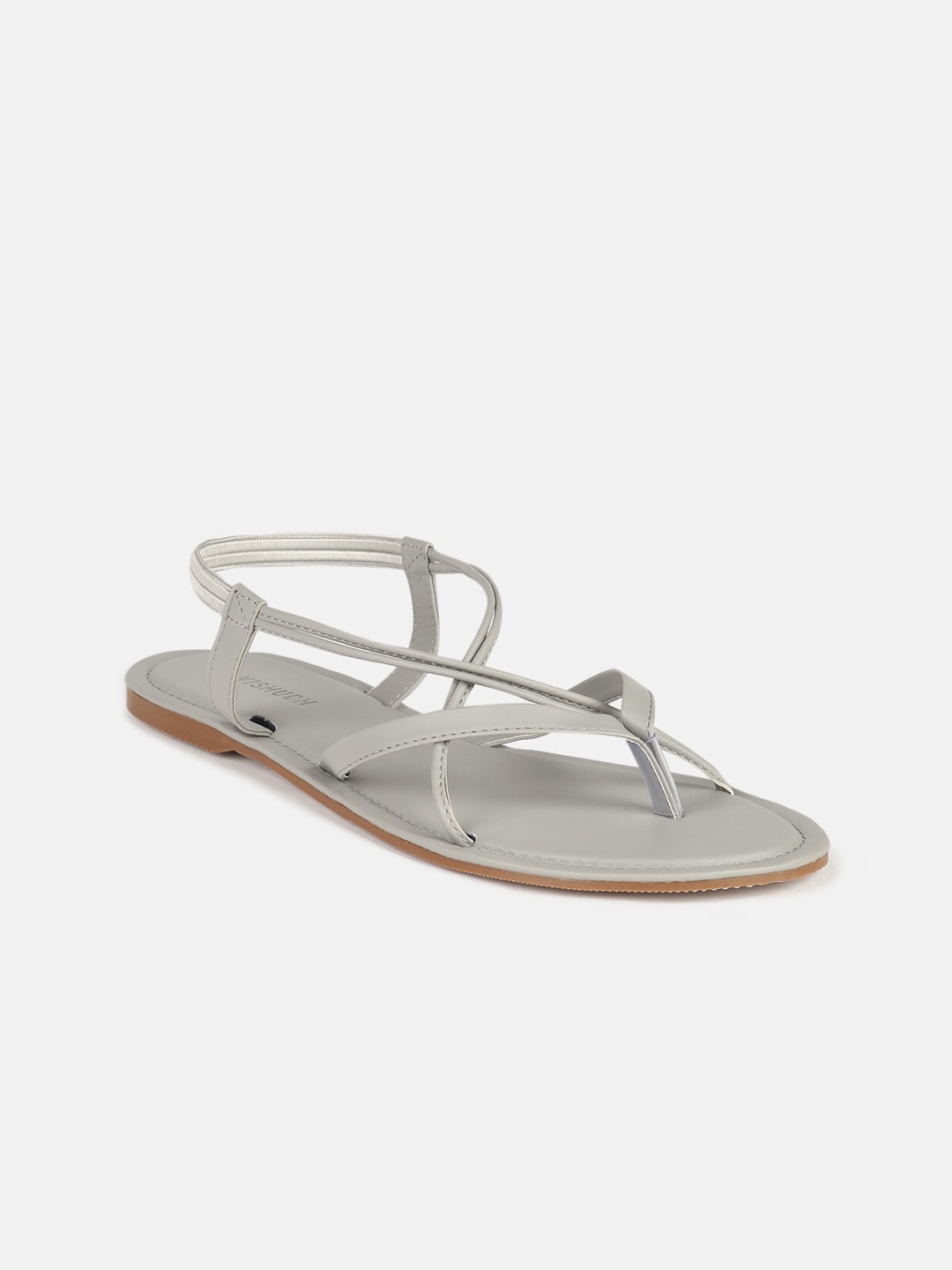 

Vishudh Women Grey T-Strap Flats