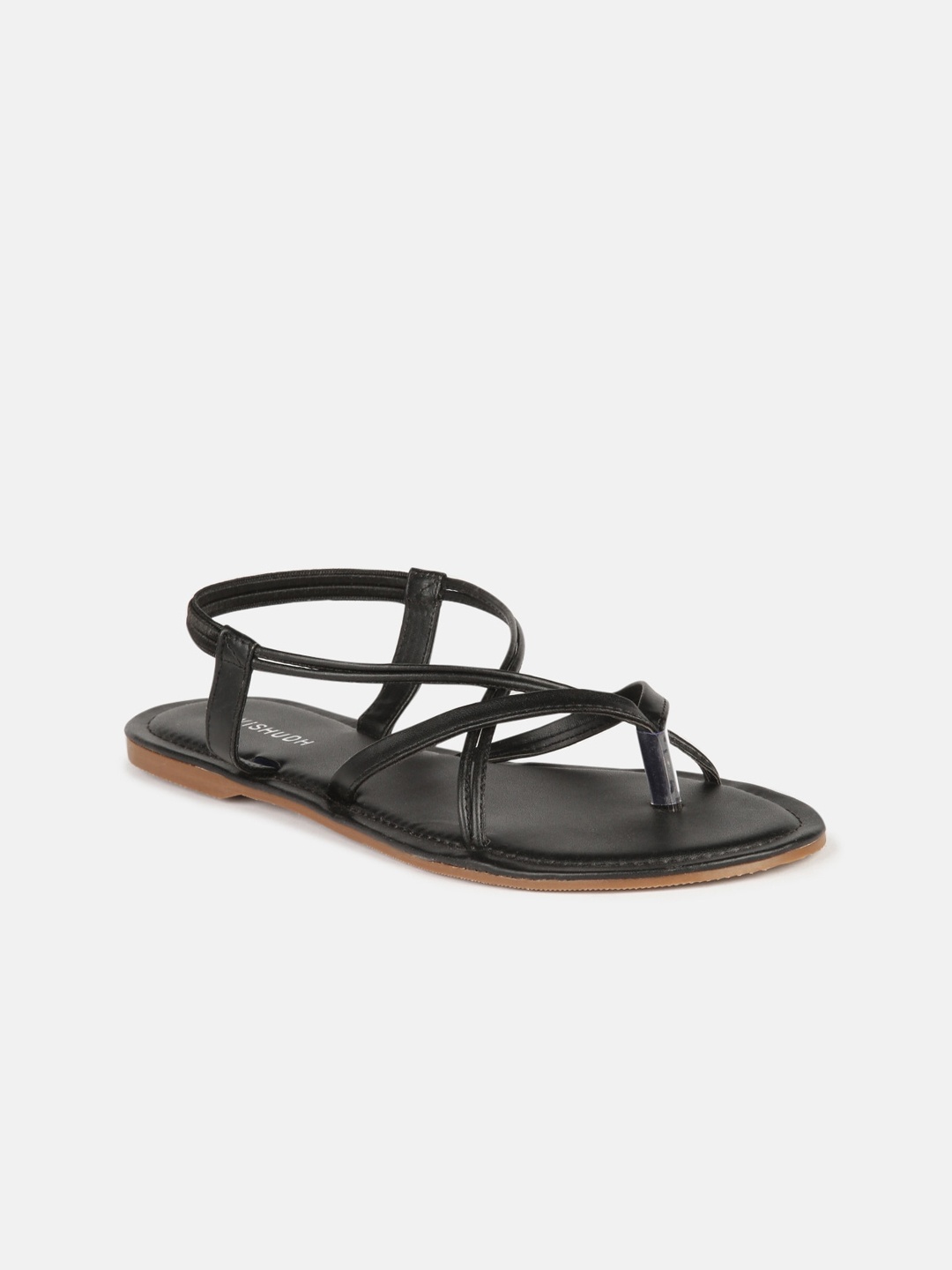 

Vishudh Women Black Open Toe Flats