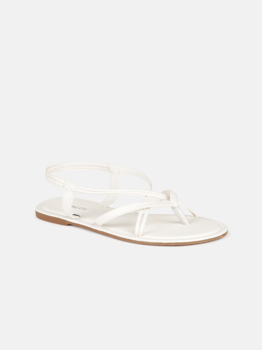 

Vishudh Women White Open Toe Flats with Buckles