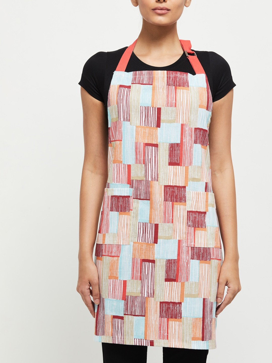 

Home Centre Red Printed Cotton Apron