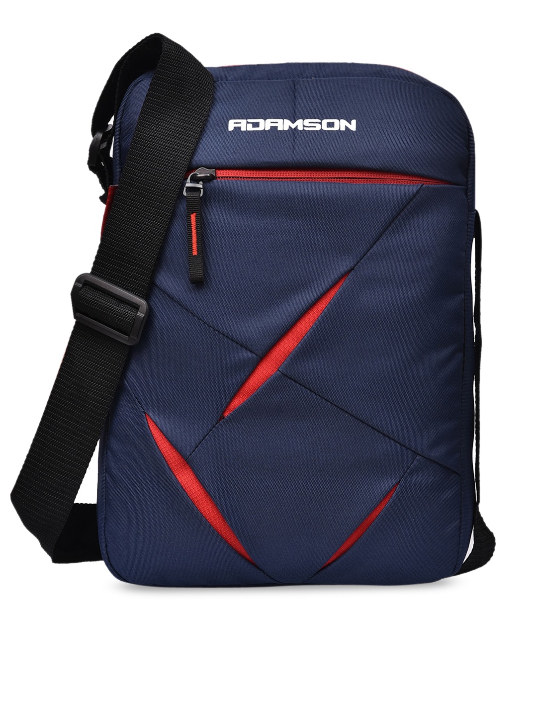 

ADAMSON Blue Structured Sling Bag with Cut Work