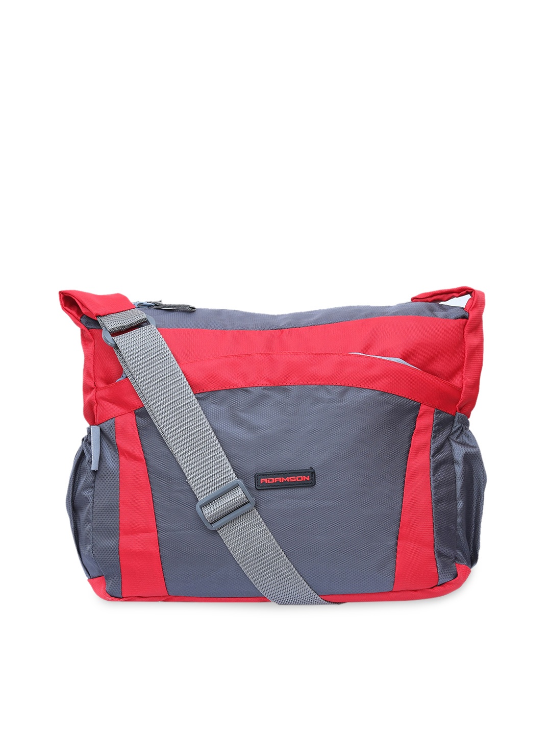 

ADAMSON Red Colourblocked Structured Sling Bag