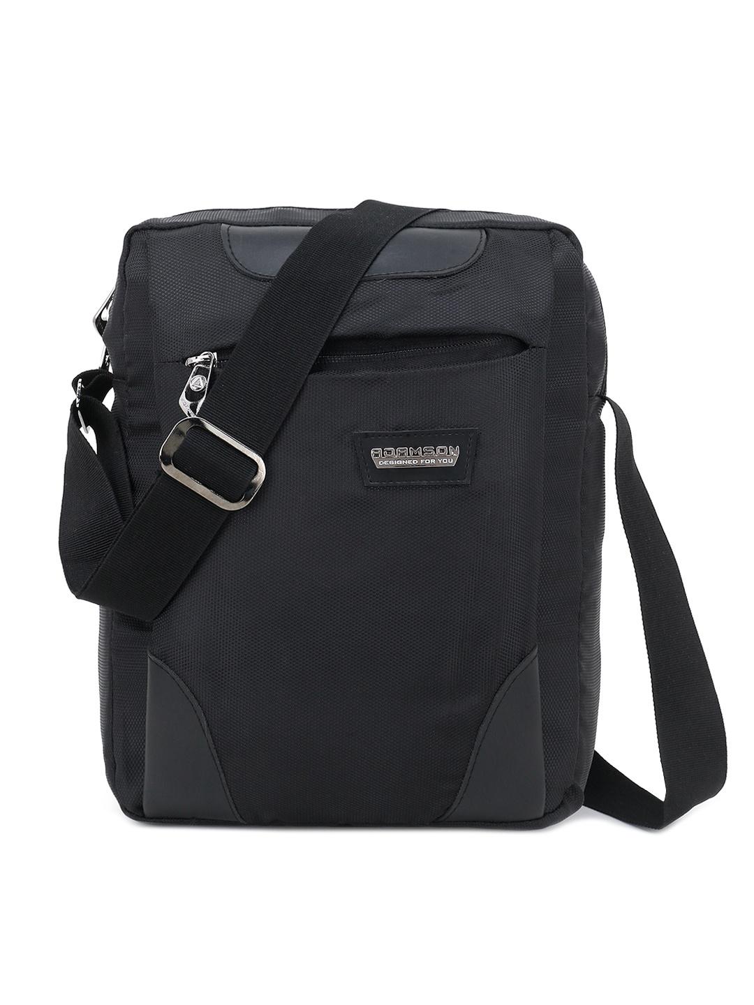 

ADAMSON Black Structured Handheld Bag with Cut Work