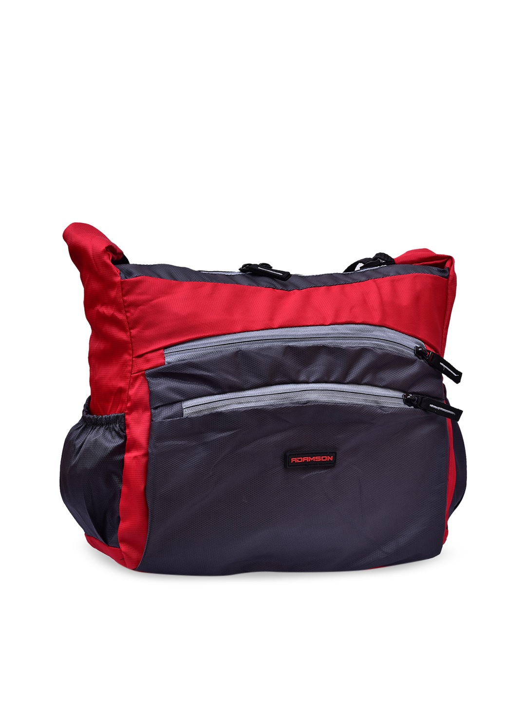 

ADAMSON Red Colourblocked Structured Sling Bag