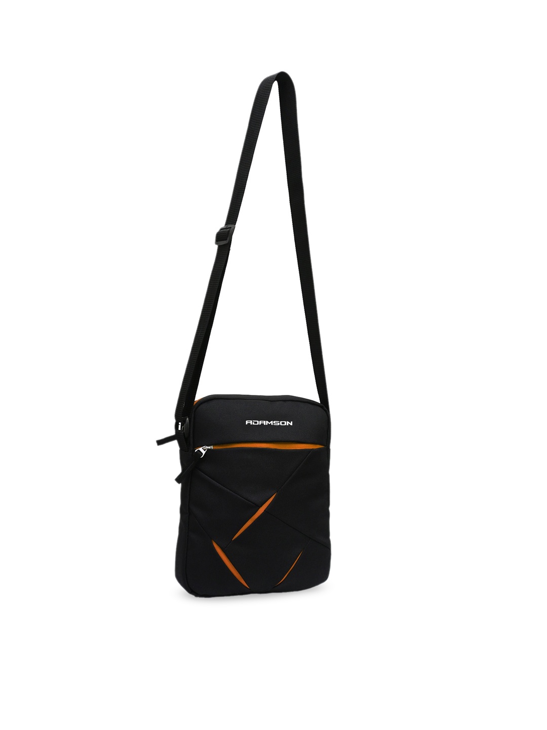 

ADAMSON Orange Structured Sling Bag with Cut Work