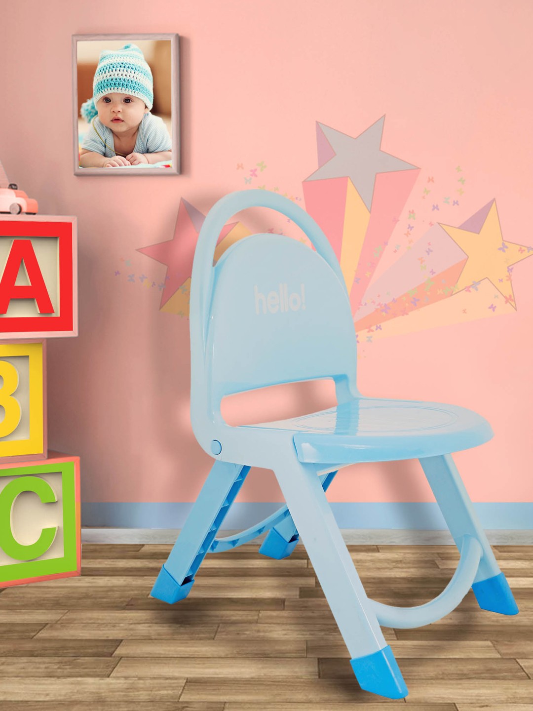 

Baby Moo Kids Blue Foldable Multipurpose Chair