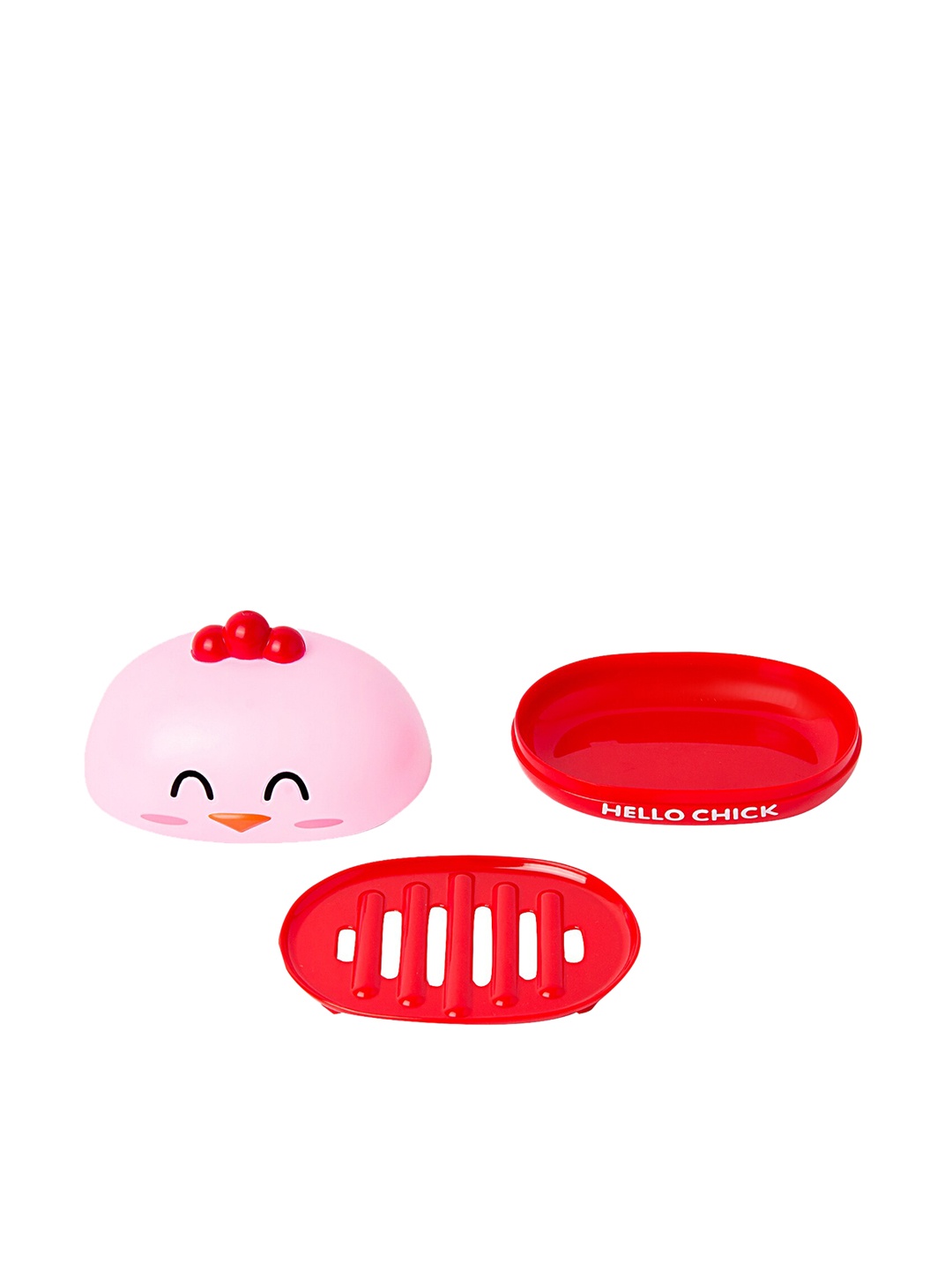 Baby Moo Infant Kids Pink & Red Printed Chick Soap Box