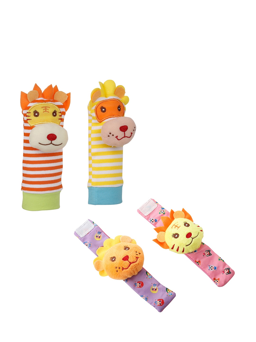 

Baby Moo Infant Kids Multicoloured Socks & Wrist Rattles, Multi