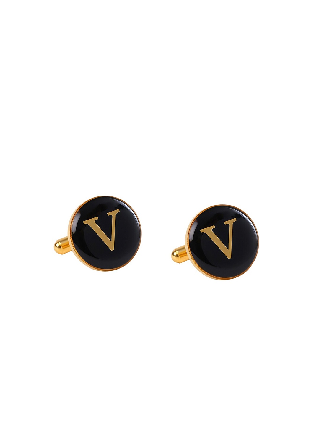 

Tossido Men Black & Gold-Toned Cufflink