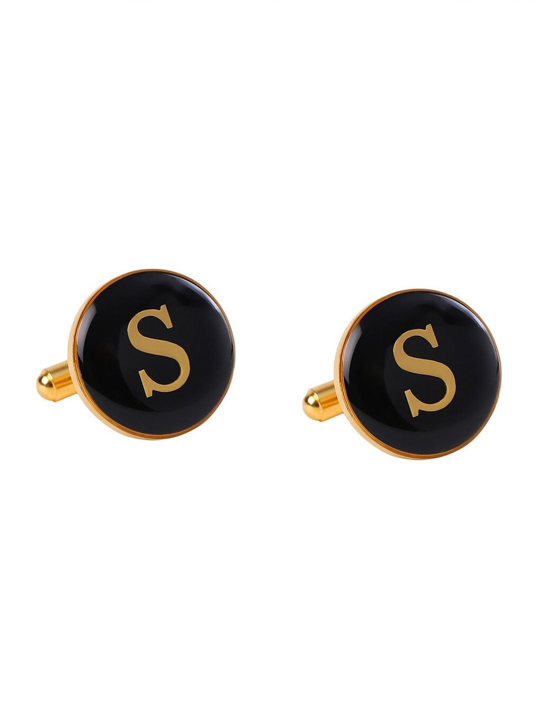 

Tossido Men Black & Gold-Toned Cufflink