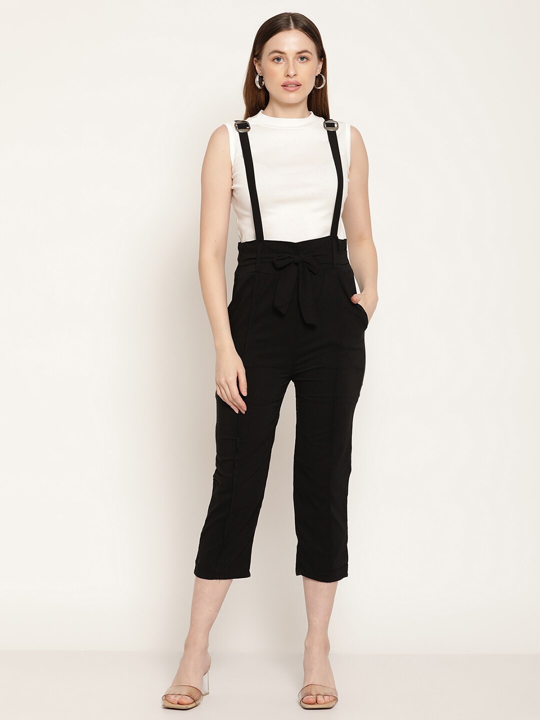 

Miaz Lifestyle Women Black & White Culotte Jumpsuit