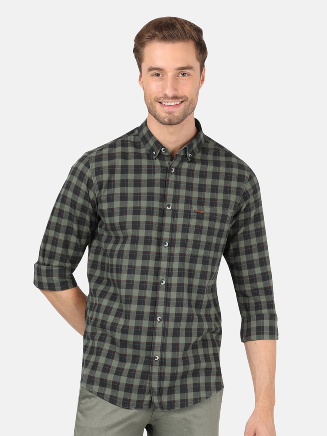 

Crocodile Men Navy Blue Classic Checked Casual Shirt