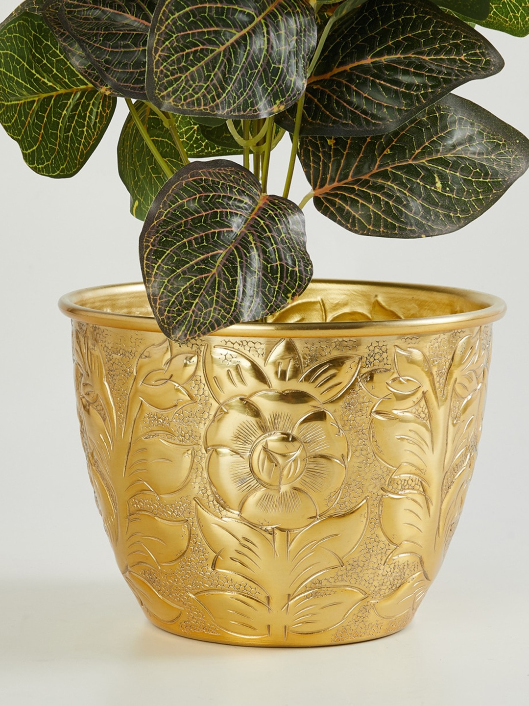 

Home Centre Gold-Toned Corsica Eden Textured Aluminum Small Planter