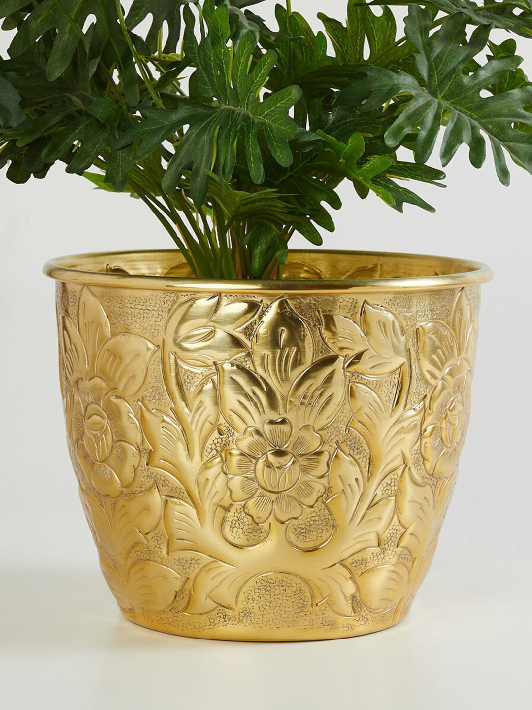 

Home Centre Gold Toned Corsica Eden Textured Metal Large Planter