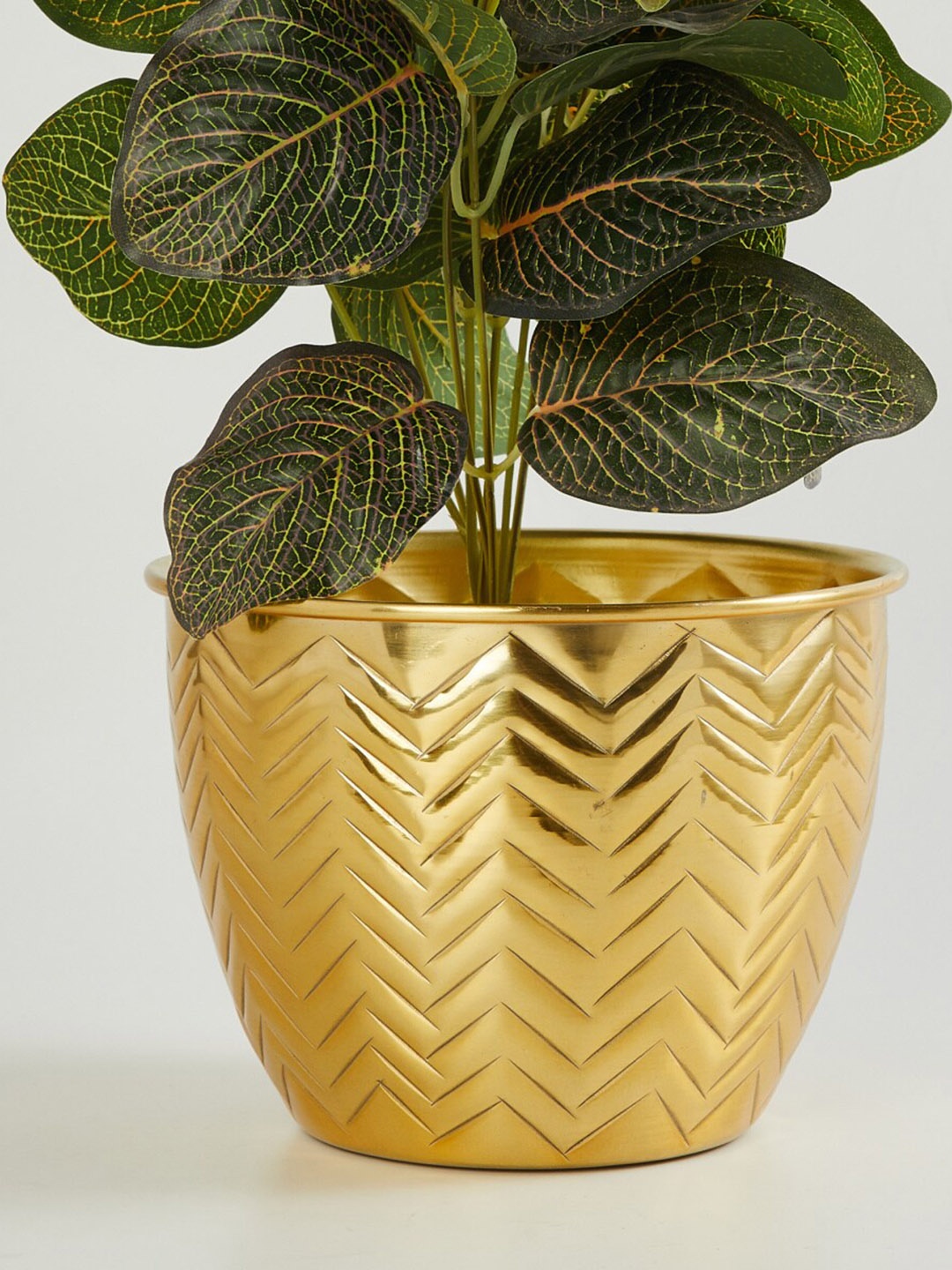 

Home Centre Gold-Toned Corsica Eden Textured Aluminum Small Planter