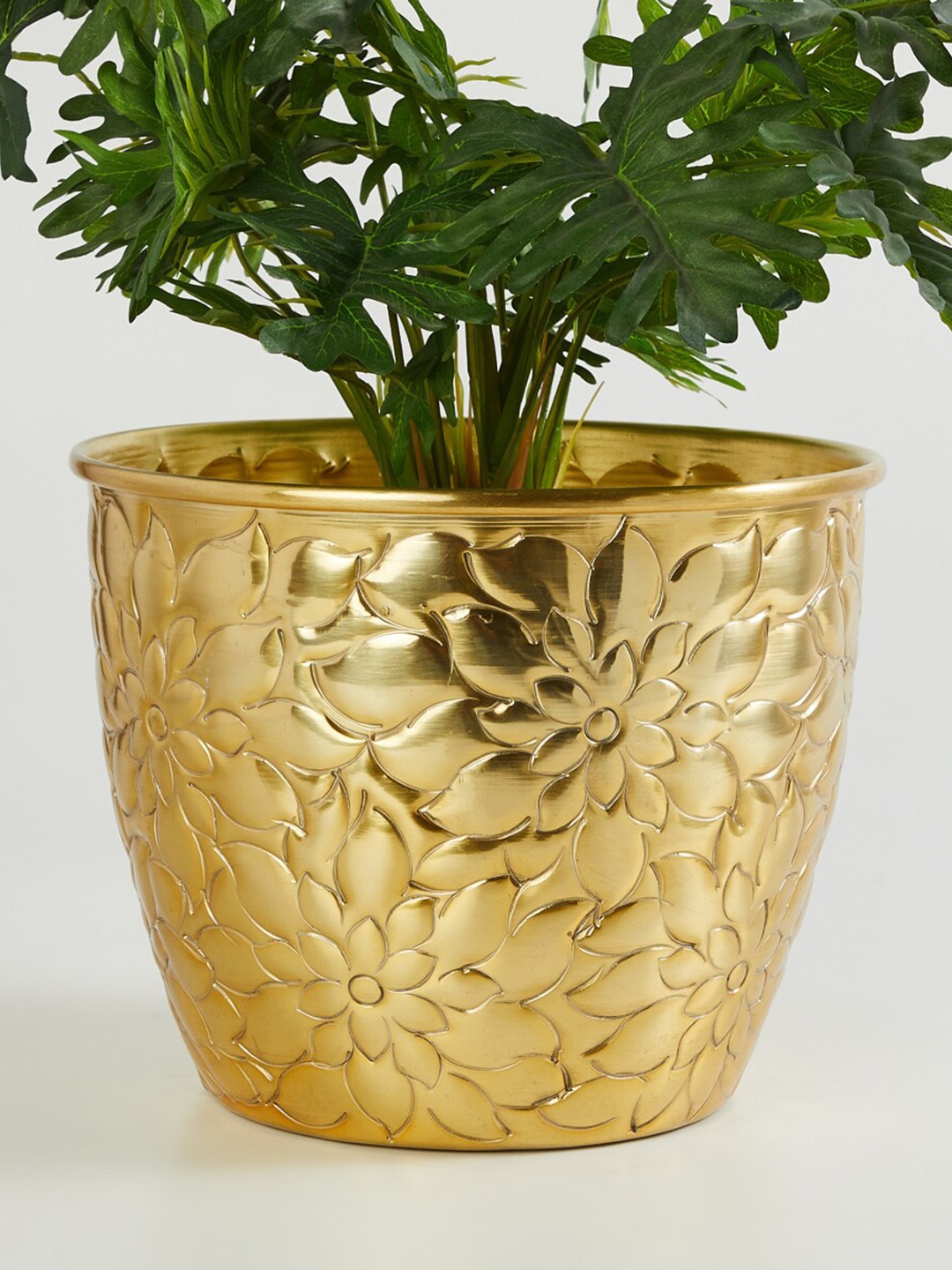 Home Centre Gold Toned Large Floor Large Planter