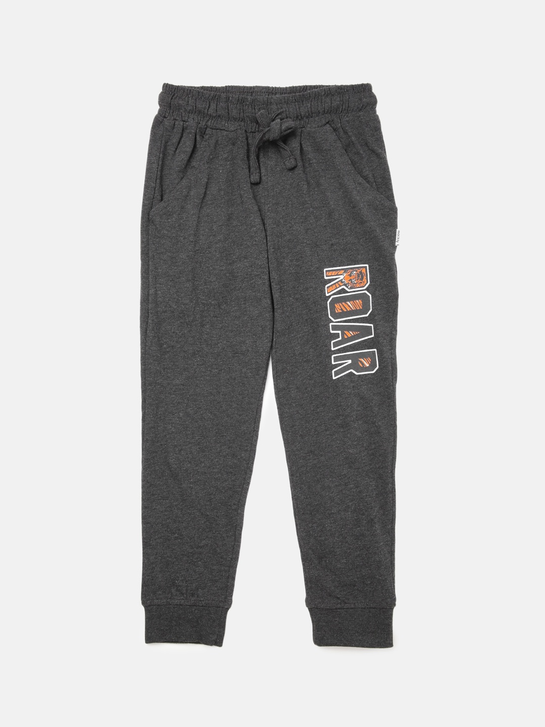 

mackly Boys Grey Melange Printed Track Pants