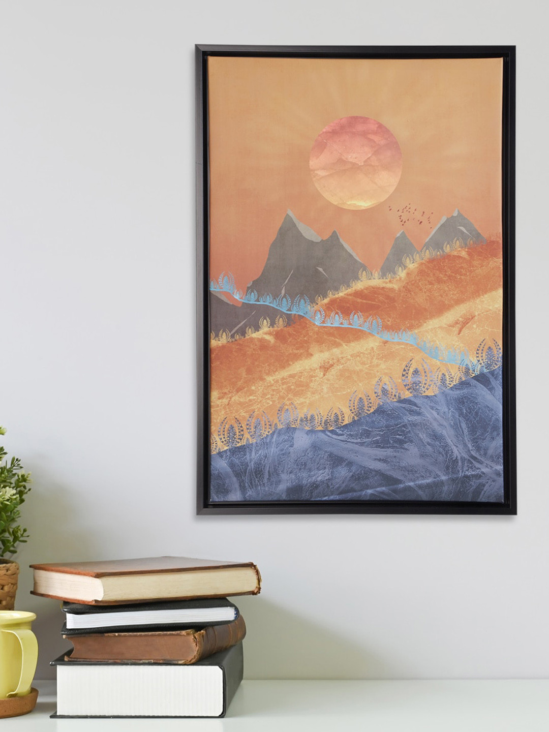 

Home Centre Peach Coloured & Blue Golden Hill Printed Wooden Picture Frame