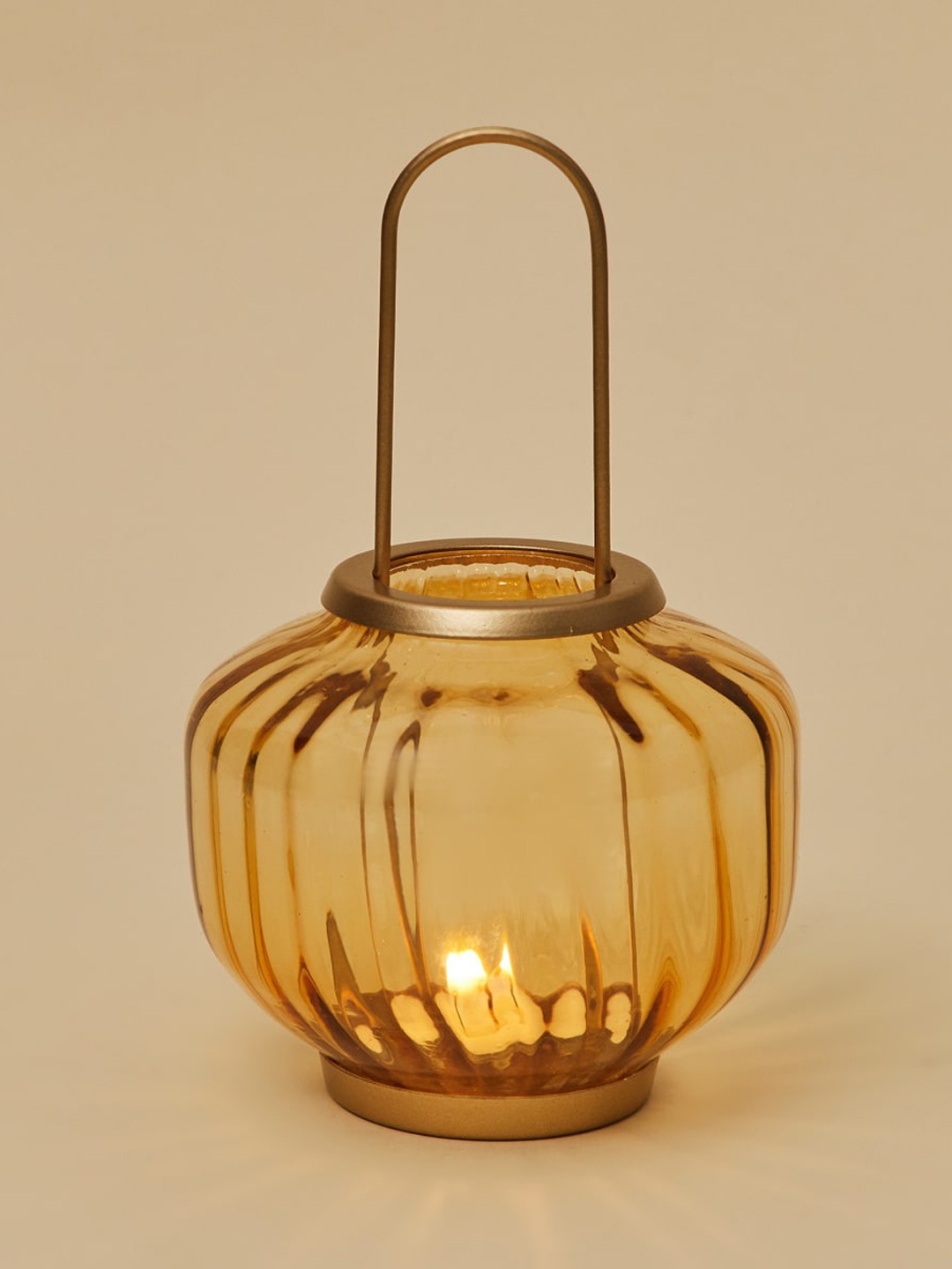

Home Centre Splendid Gold-Toned Textured Glass Solid Hanging