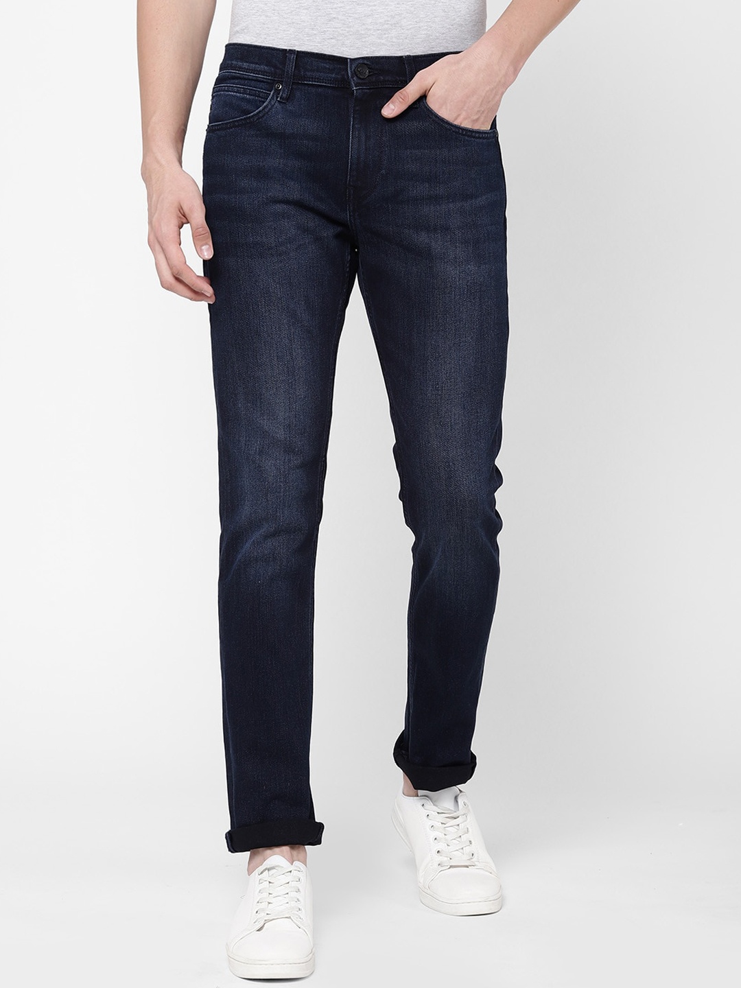 

Lee Men Blue Tapered Fit Low-Rise Light Fade Stretchable Jeans