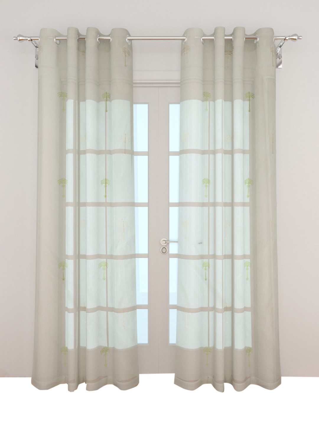 

Home Centre Grey Set of 2 Sheer Door Curtain