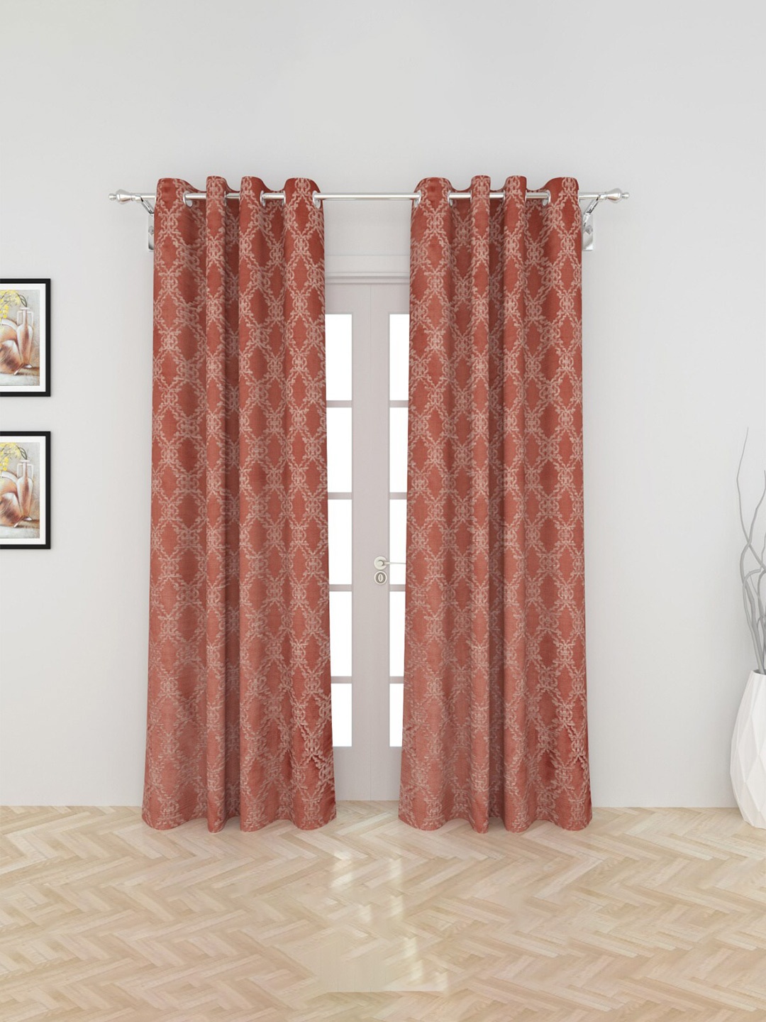 

Home Centre Brown Set of 2 Black Out Door Curtain
