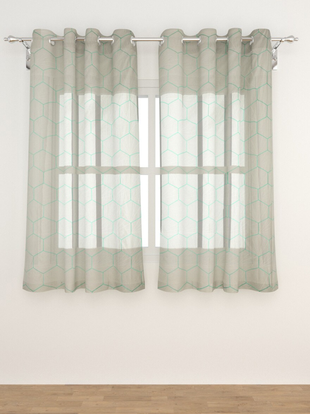 

Home Centre Grey Set of 2 Sheer Window Curtain