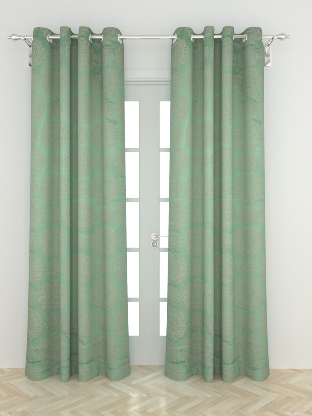 

Home Centre Green Set of 2 Black Out Door Curtain