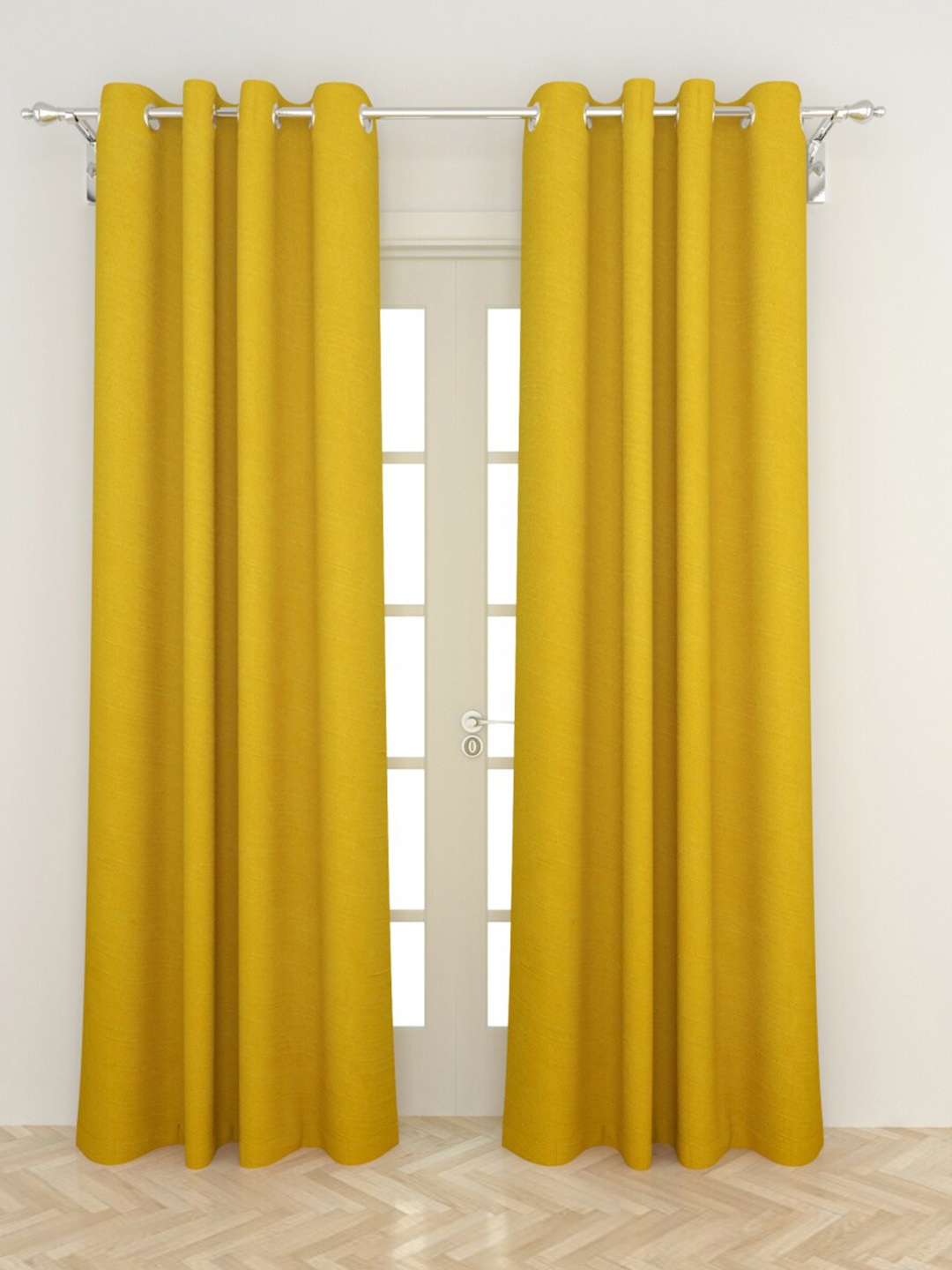 

Home Centre Yellow Set of 2 Black Out Door Curtain