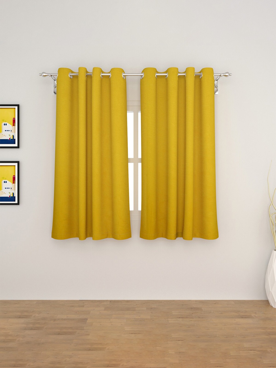 

Home Centre Yellow Set of 2 Black Out Window Curtain