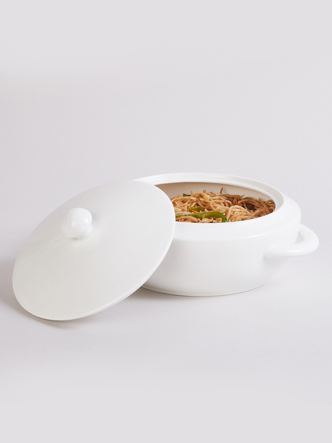 

Home Centre White Bone China Donga With Lid