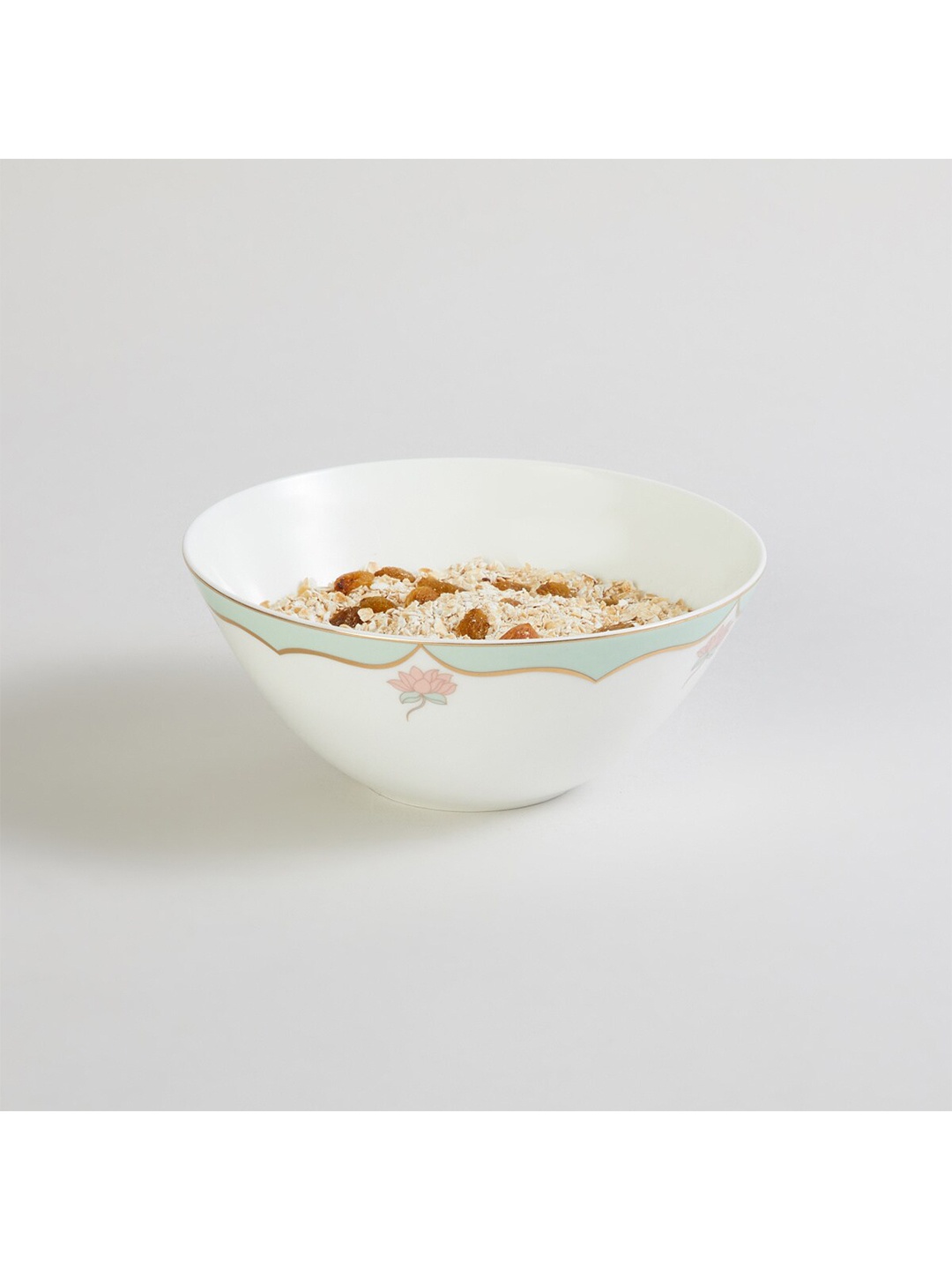 

Home Centre White & Blue Printed Bone China Glossy Bowls