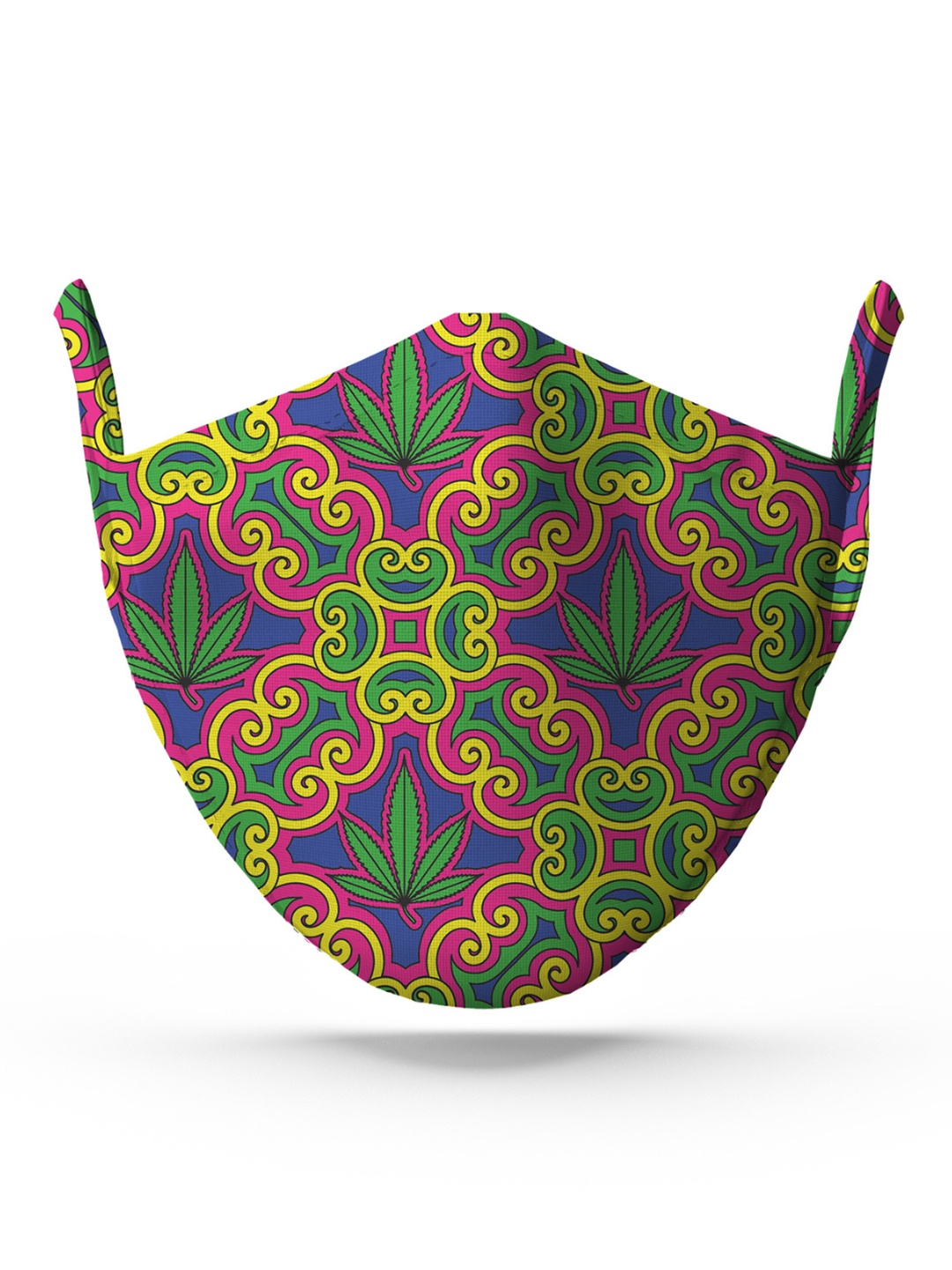 

wHAT'S DOwn Unisex Fluorescent Green & Yellow Printed Cotton Reusable Face Mask