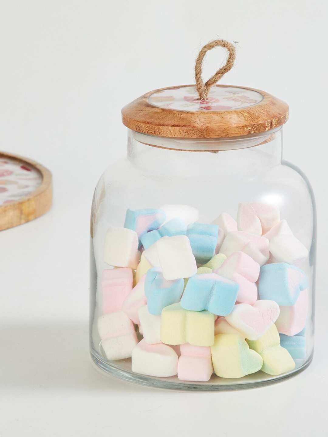 Home Centre Transparent Glass Jar With Lid