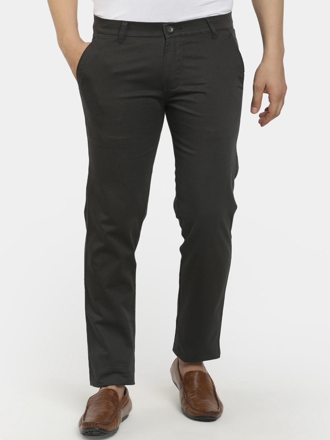 

V-Mart Men Grey Regular Fit Trousers