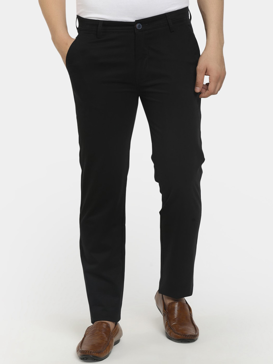 

V-Mart Men Black Solid Trousers