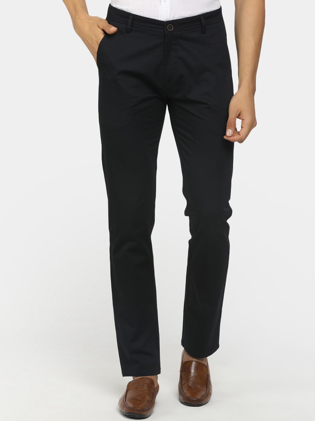 

V-Mart Men Black Solid Cotton Trouser