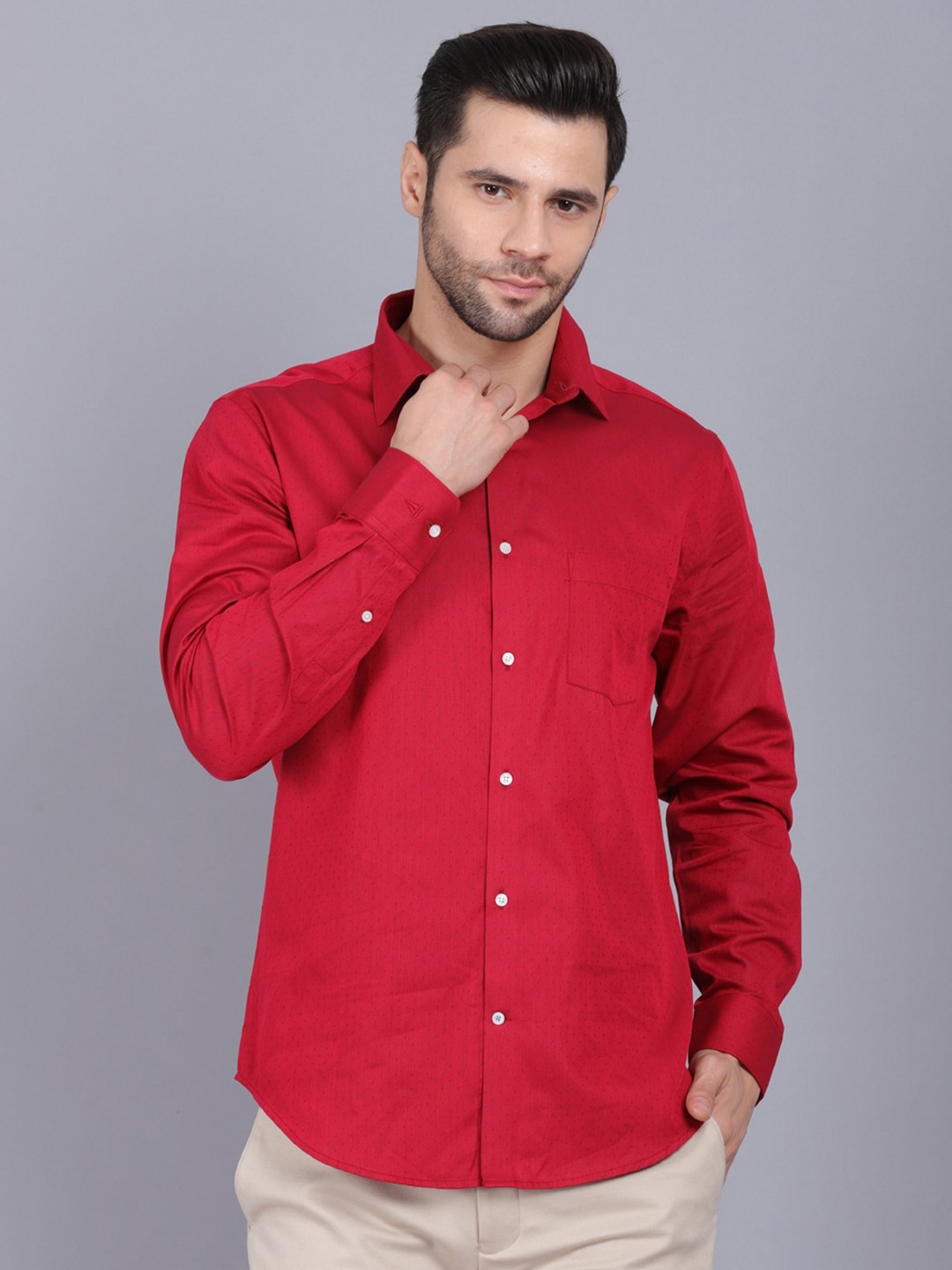 

CANOE Men Red Original Slim Fit Casual Shirt