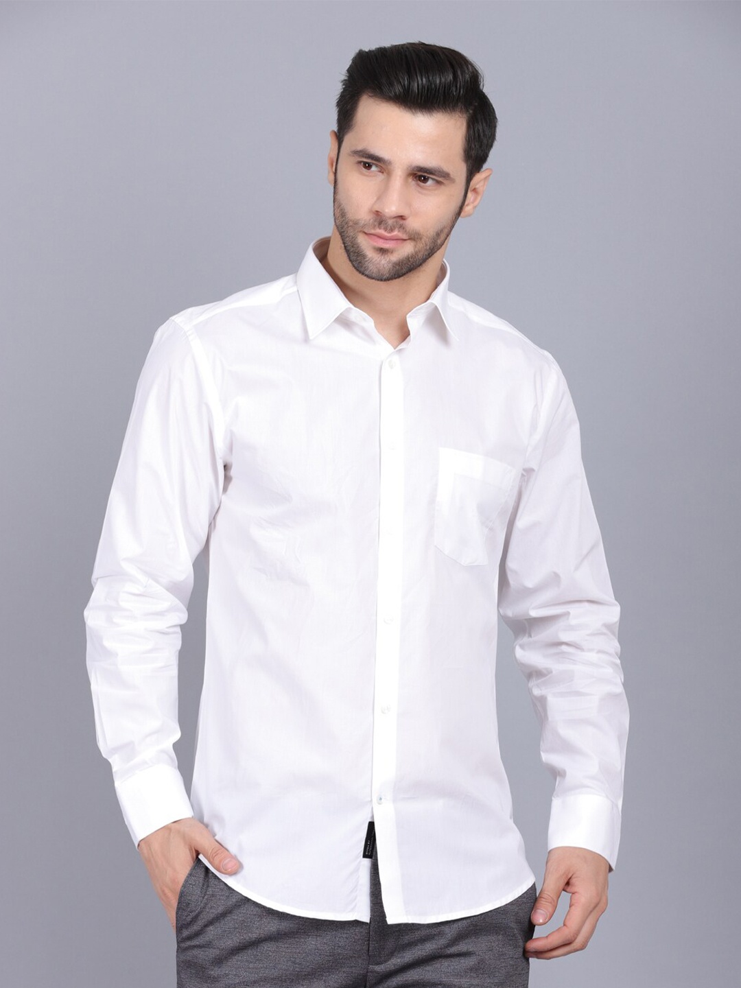 

CANOE Men White Original Slim Fit Casual Shirt