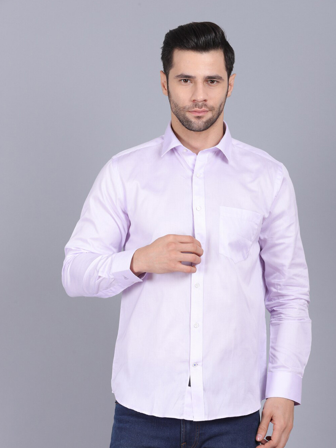

CANOE Men Pink Original Slim Fit Casual Shirt, Lavender