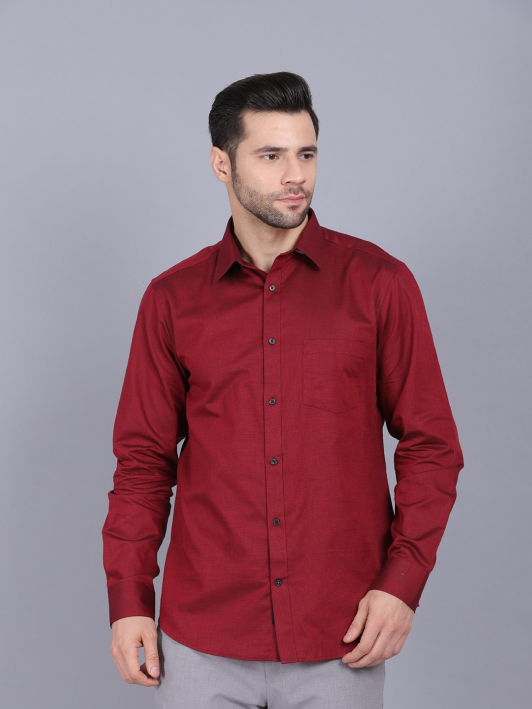 

CANOE Men Burgundy Original Slim Fit Formal Shirt