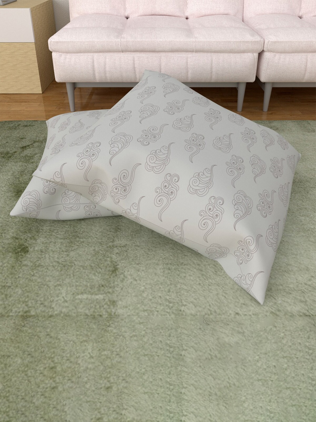 

Home Centre Grey Set of 2 Ethnic Motifs Square Cushion Covers