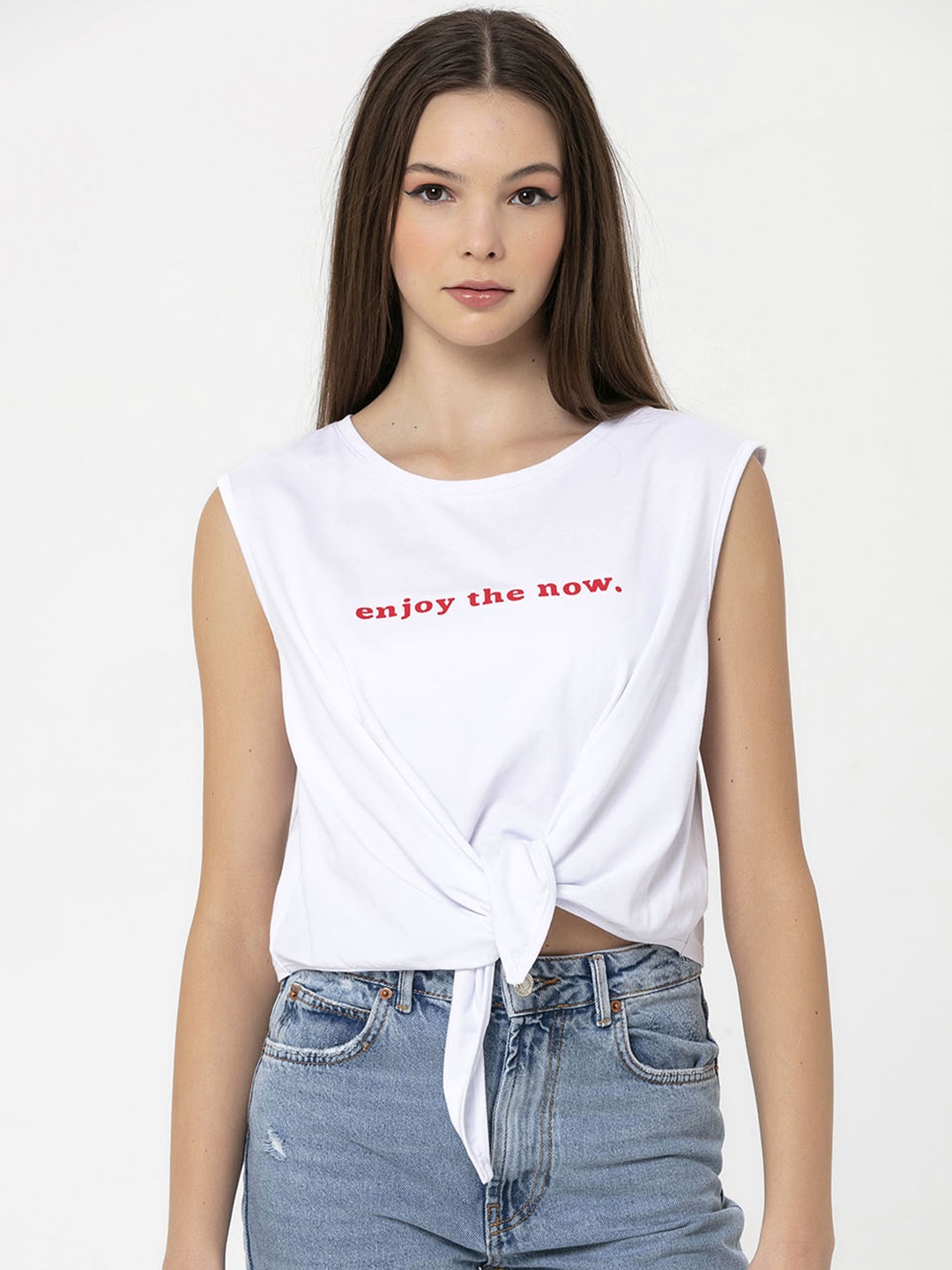 

Miss Poem Women White Printed Top