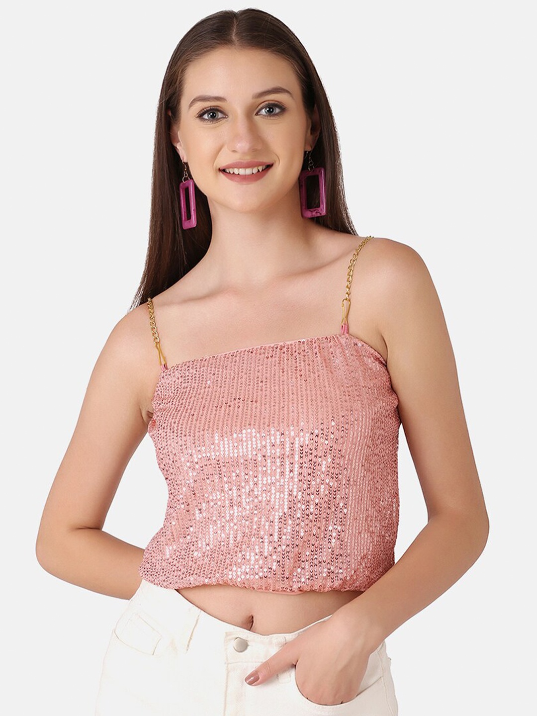 

BUY NEW TREND Pink Embellished Top