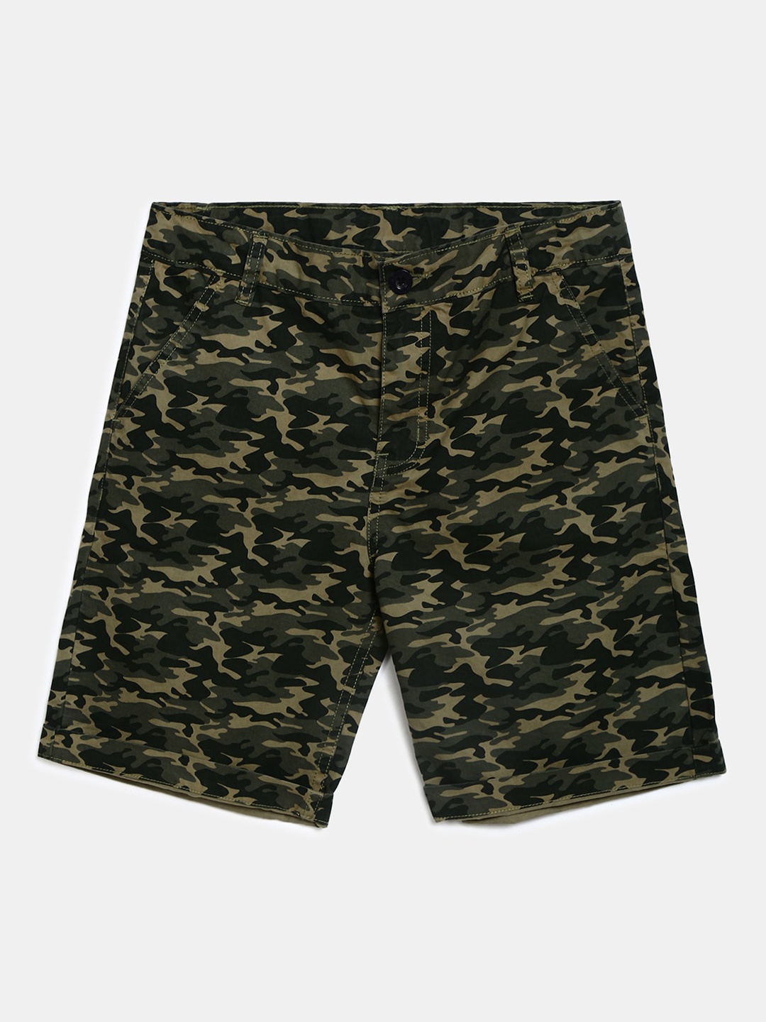 

Cherokee Kids Olive Green Camouflage Printed Cotton Outdoor Shorts