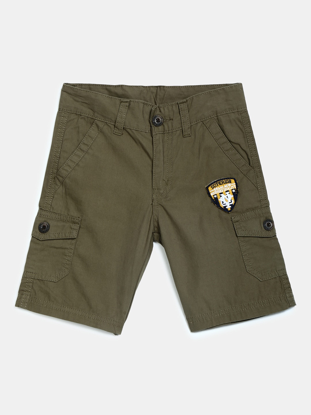 

Cherokee Kids Olive Green Outdoor Cotton Cargo Shorts