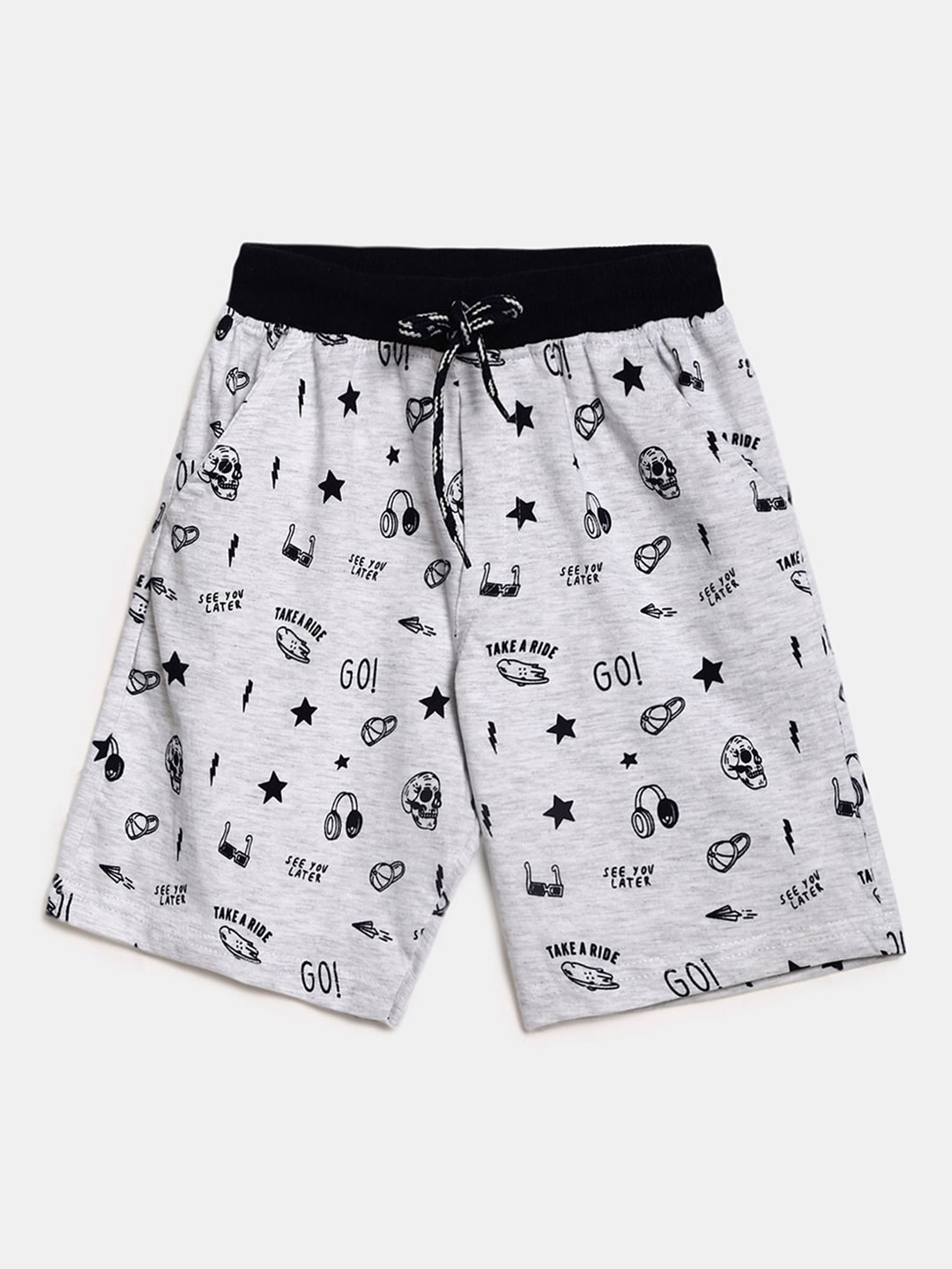 

V-Mart Unisex Kids Grey Printed Outdoor Shorts