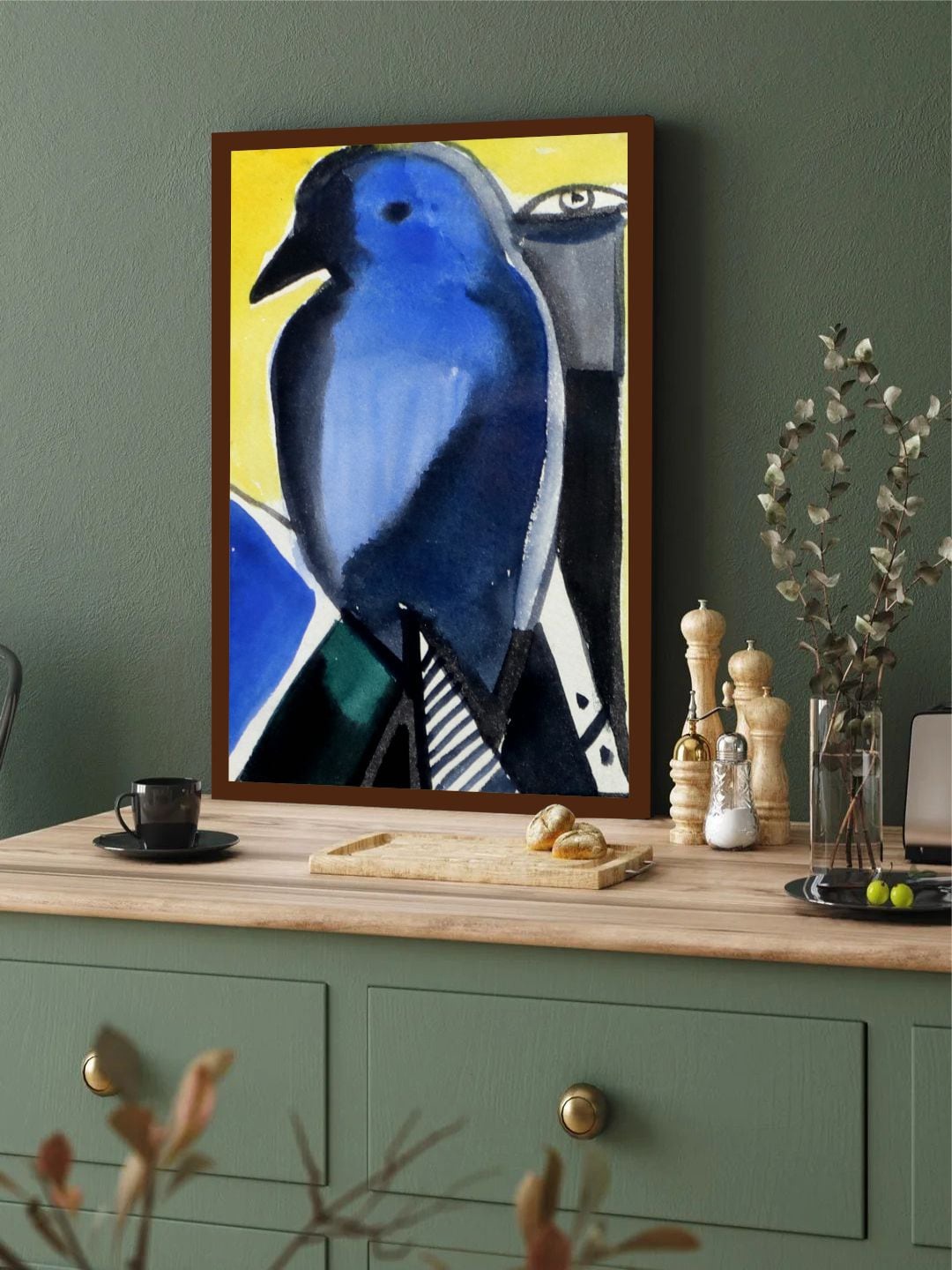 

The Art House Blue & Yellow Abstract Printed Painting Wall Art