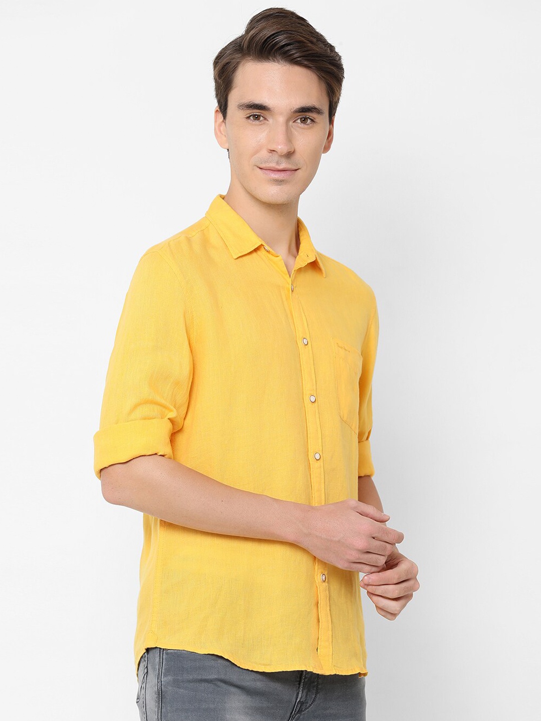 

Pepe Jeans Men Yellow Cotton Casual Shirt
